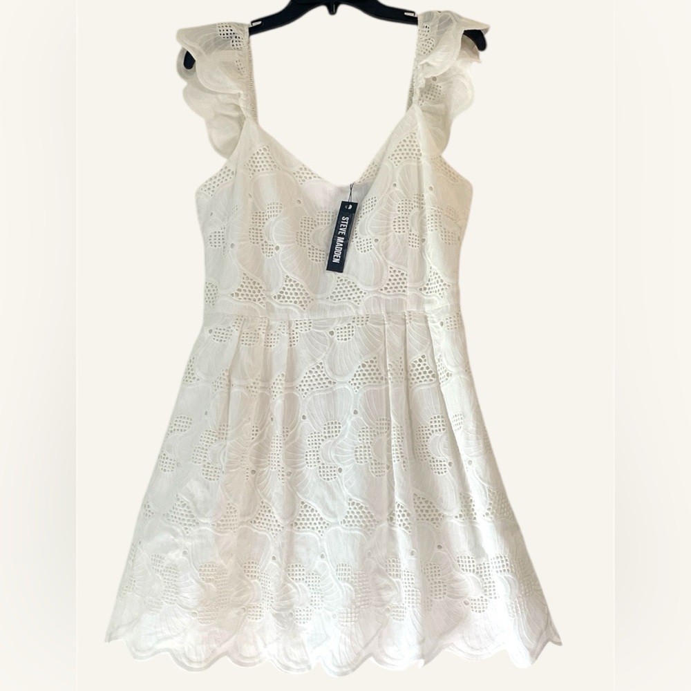 Steve Madden White Eyelet Mini Dress - Picture 6 of 15